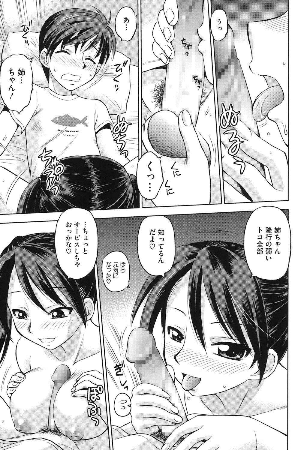 【エロ漫画】【エロ漫画】学校では優等生なのに家では弟を毎日襲ってセックスする姉…弟がパイズリフェラされて射精しそのままいちゃラブ中出しセックス【えびふらい：らぶあね】